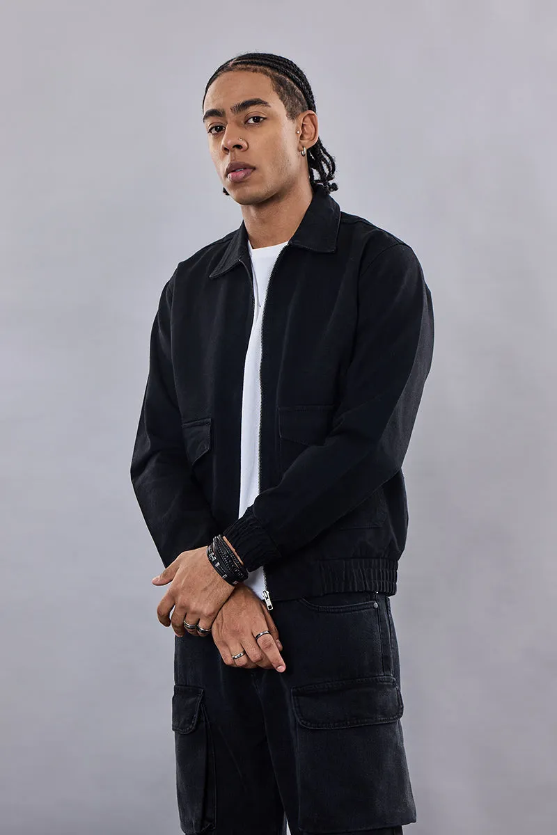 Snitch Revolution Black Zipper Denim Jacket
