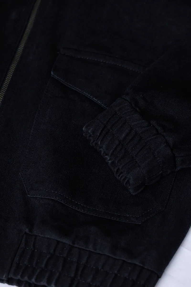 Snitch Revolution Black Zipper Denim Jacket