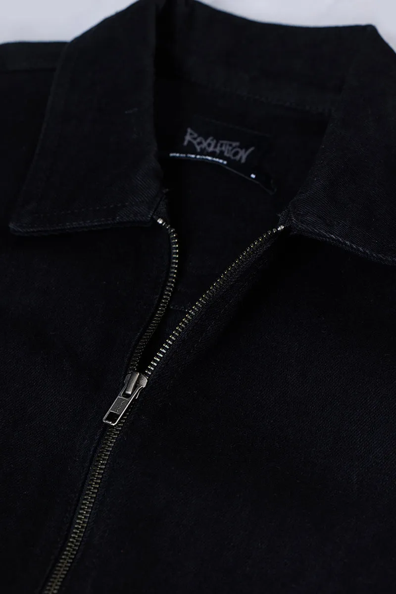 Snitch Revolution Black Zipper Denim Jacket