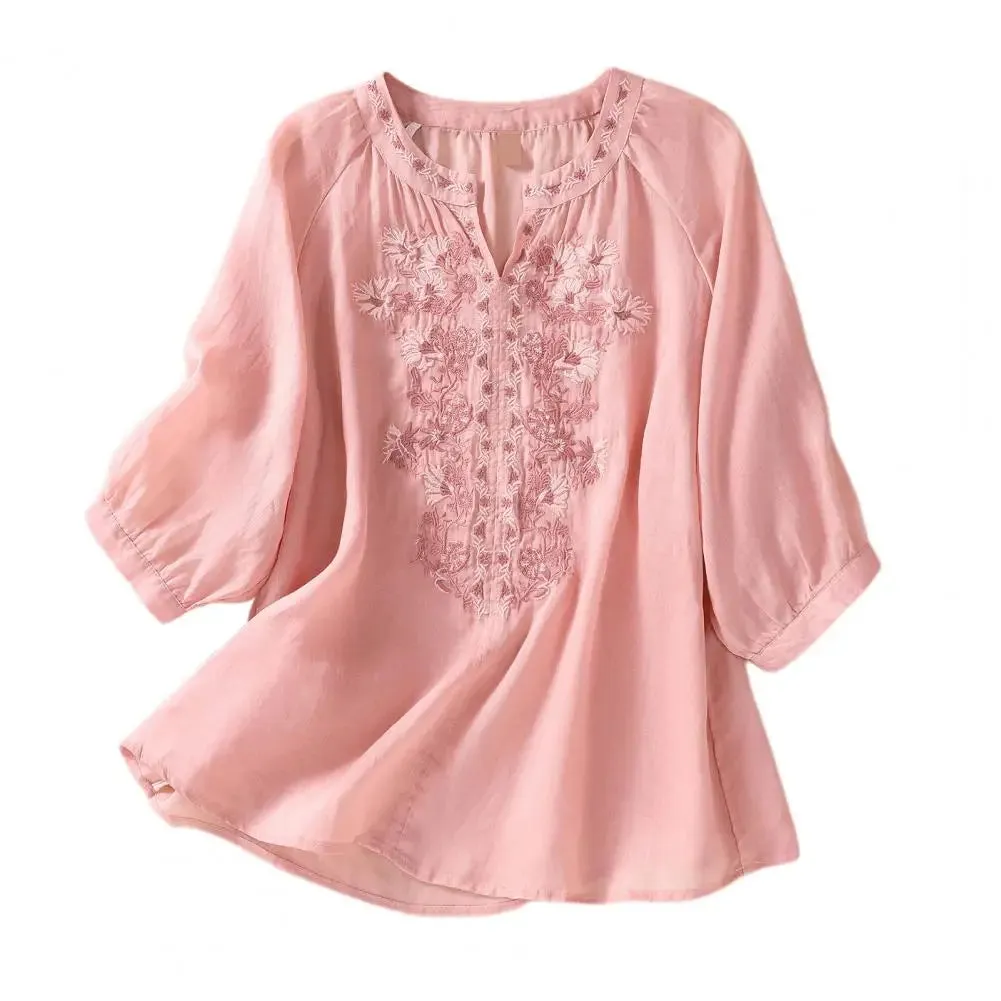 Sophie Embroidered Cotton Floral Blouse