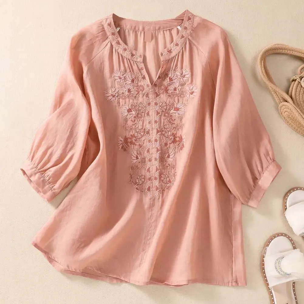 Sophie Embroidered Cotton Floral Blouse