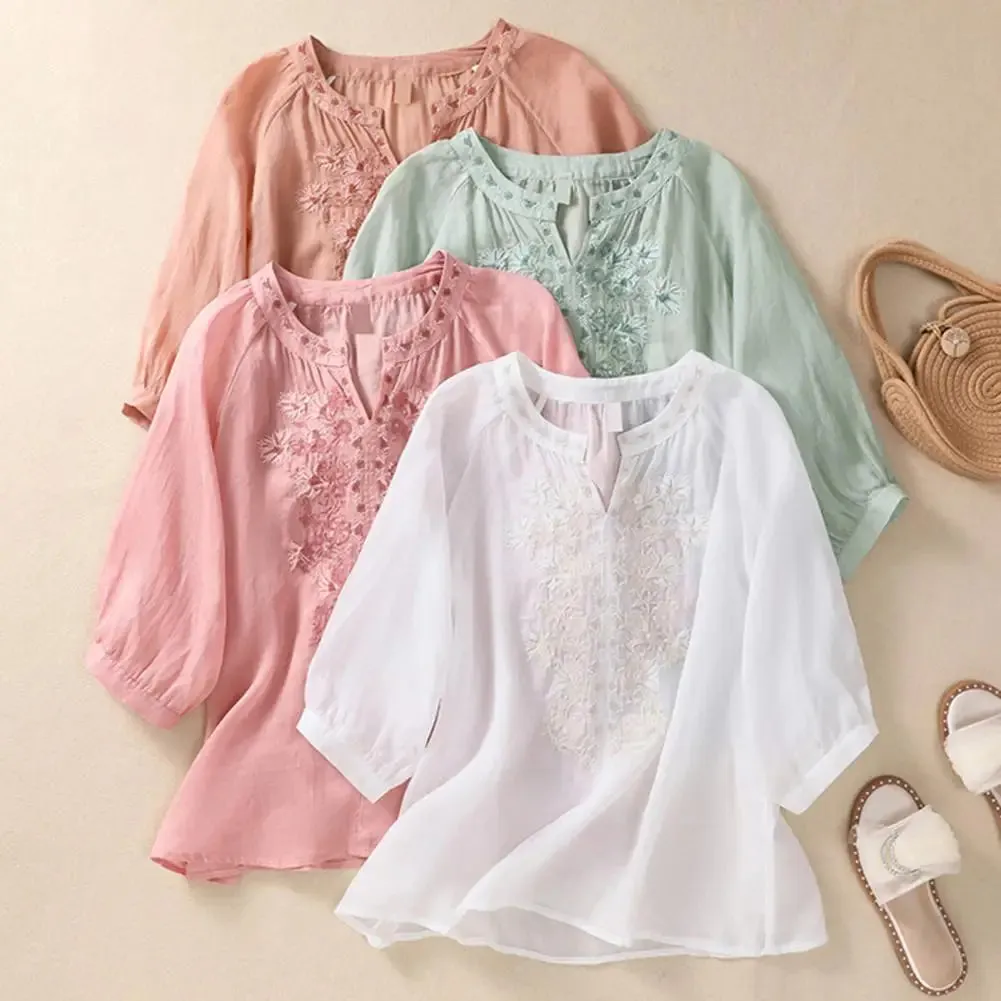 Sophie Embroidered Cotton Floral Blouse