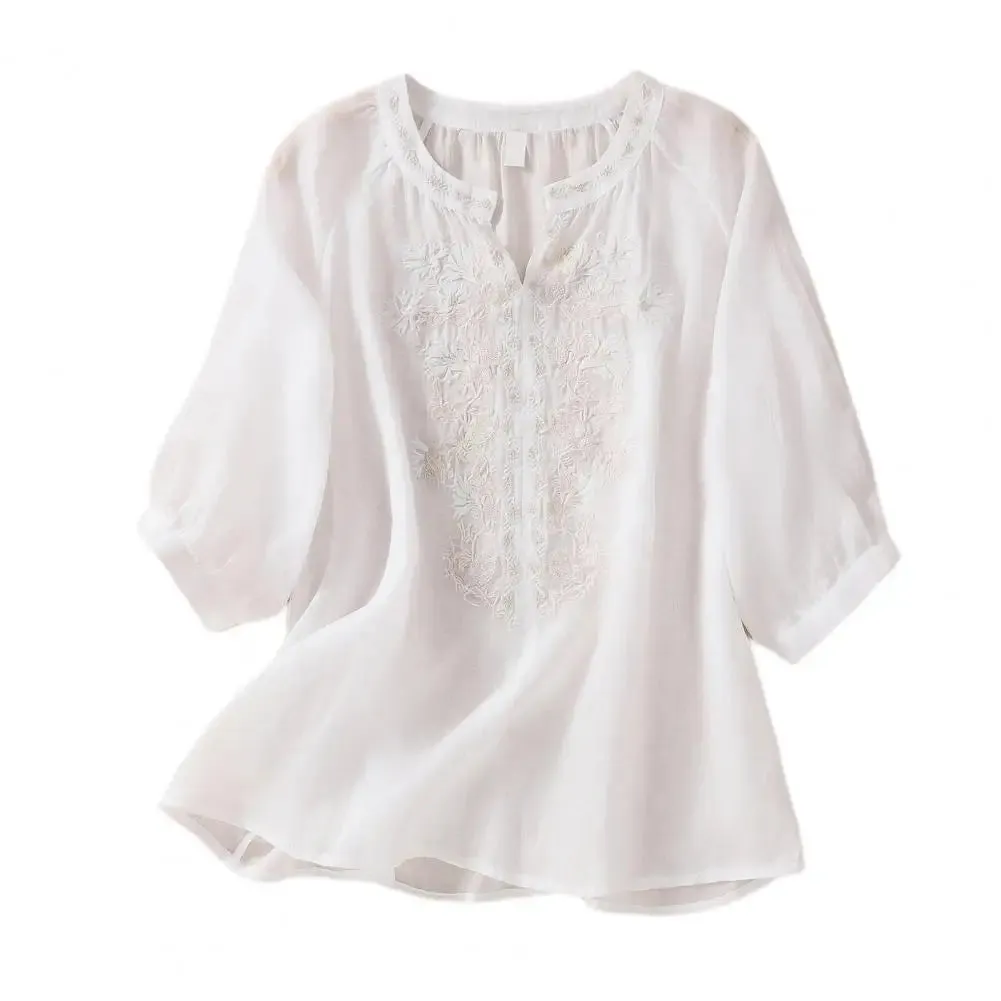 Sophie Embroidered Cotton Floral Blouse
