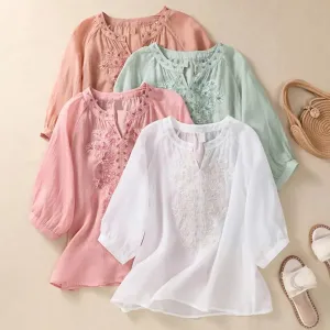 Sophie Embroidered Cotton Floral Blouse