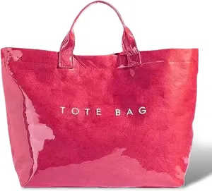 Stellaya Women Letters Print Tote Bag, Stellaya PVC Large Kraft Paper Tote Bag,Large Capacity Fashion Versatile,