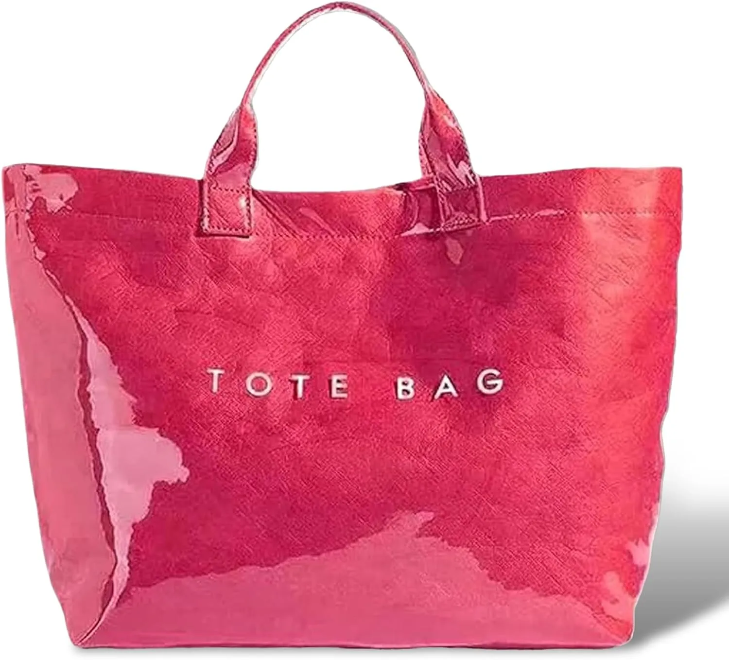 Stellaya Women Letters Print Tote Bag, Stellaya PVC Large Kraft Paper Tote Bag,Large Capacity Fashion Versatile,