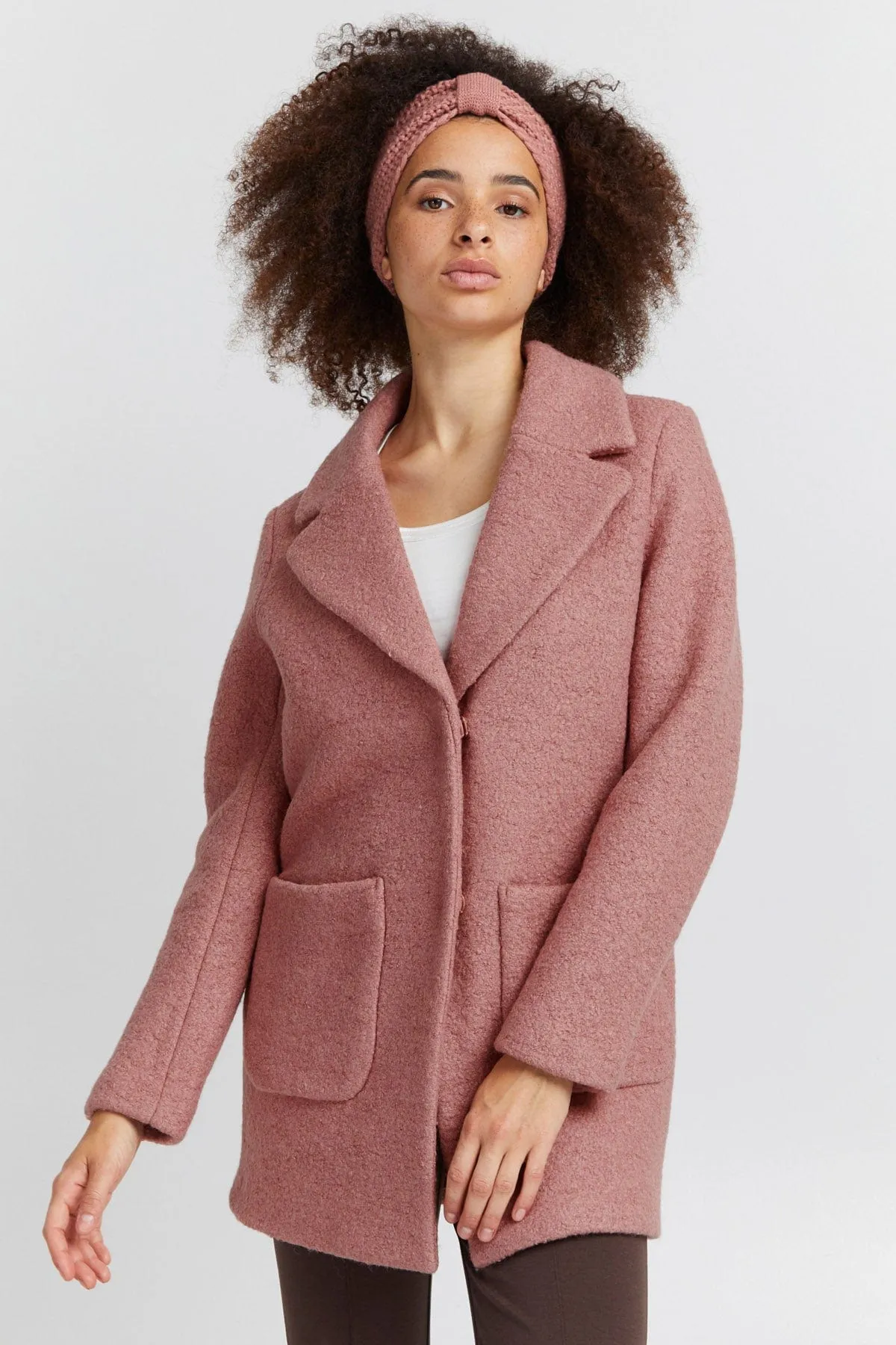 Stipa Wool Knit Coat - Ash Rose
