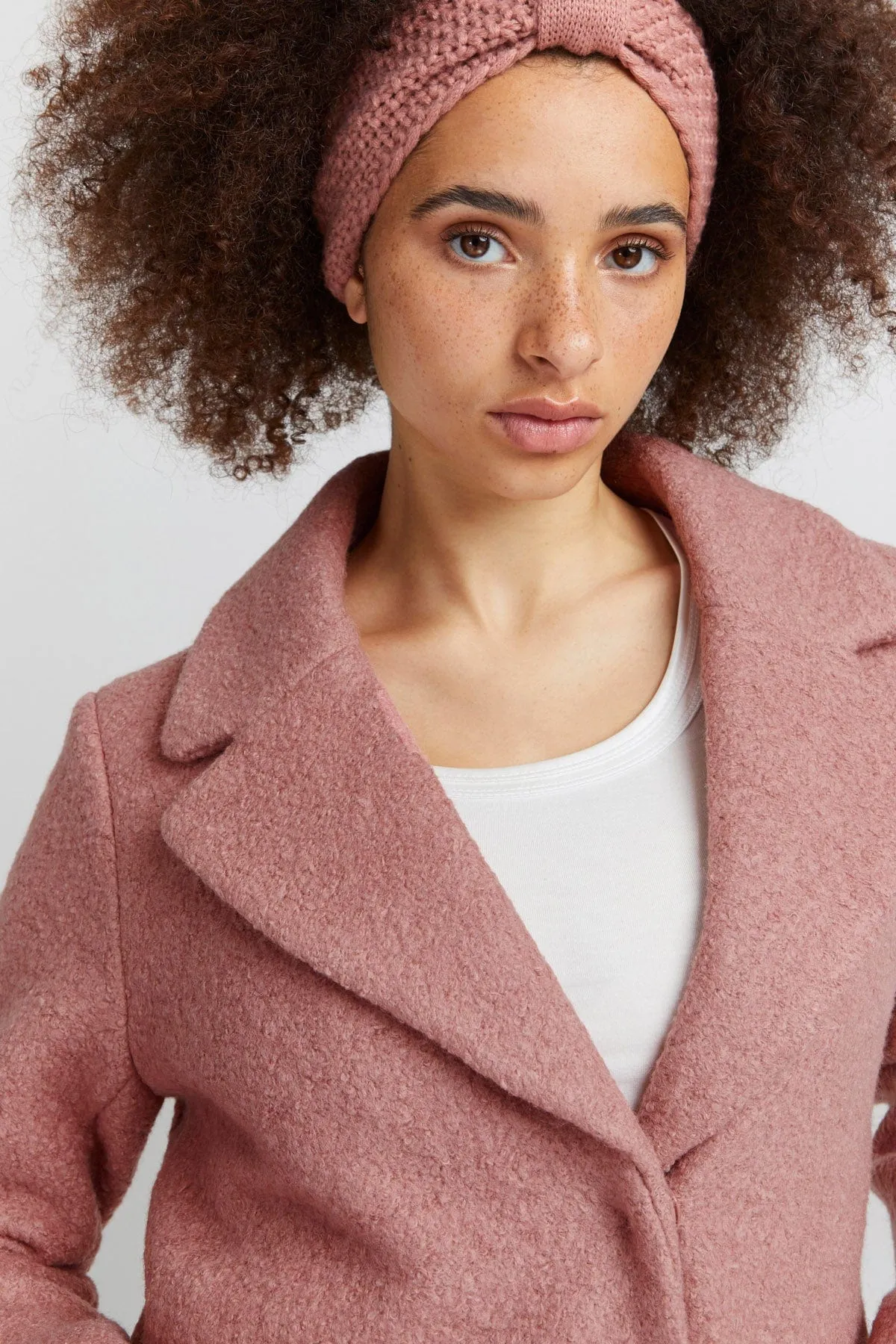 Stipa Wool Knit Coat - Ash Rose