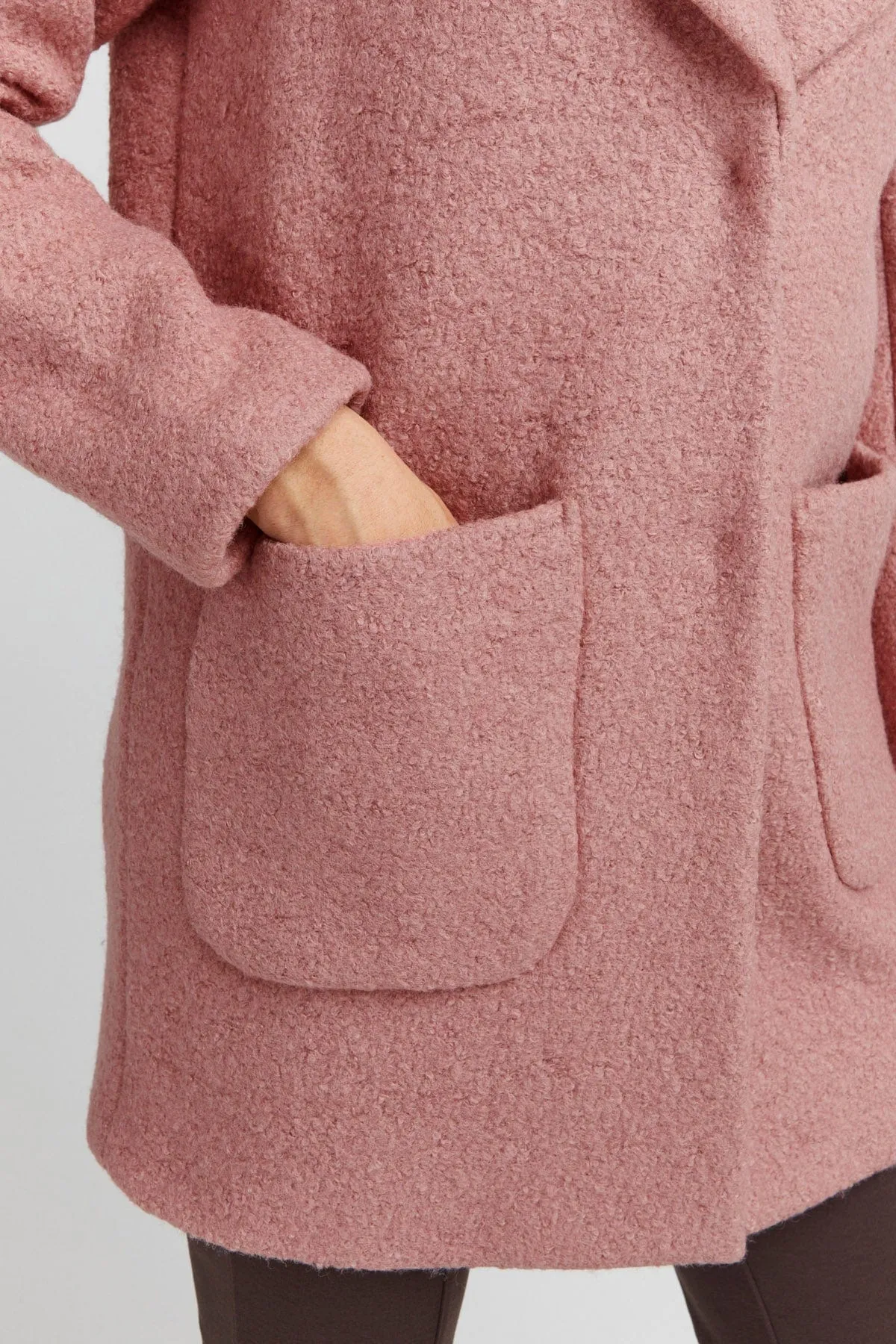 Stipa Wool Knit Coat - Ash Rose