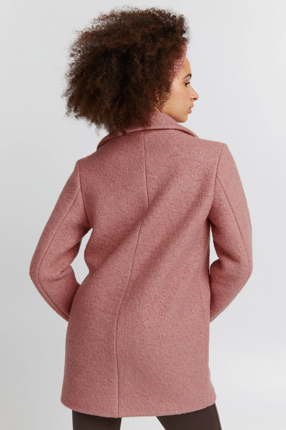 Stipa Wool Knit Coat - Ash Rose