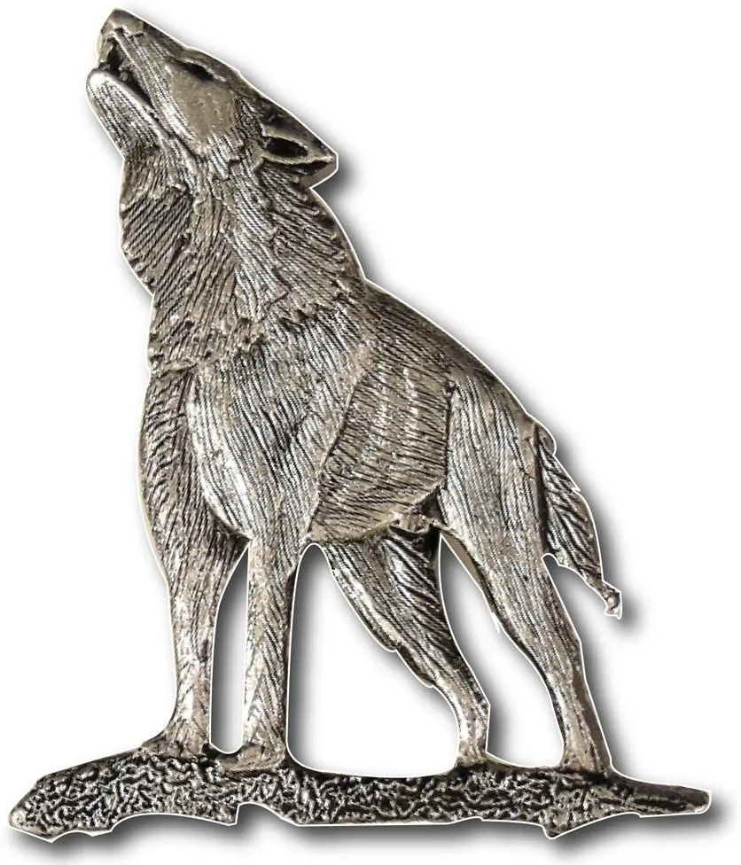 StockPins Howling Wolf Lapel Pin  Pewter Viking Brooch for Men and Women, Lone Wolf Cloak Pin, Motorcycle Vest and Jacket Accessory, Perfect for Animal Lovers