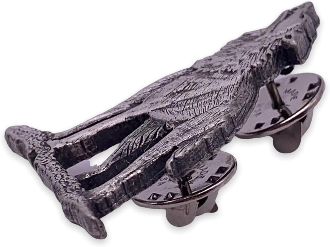 StockPins Howling Wolf Lapel Pin  Pewter Viking Brooch for Men and Women, Lone Wolf Cloak Pin, Motorcycle Vest and Jacket Accessory, Perfect for Animal Lovers