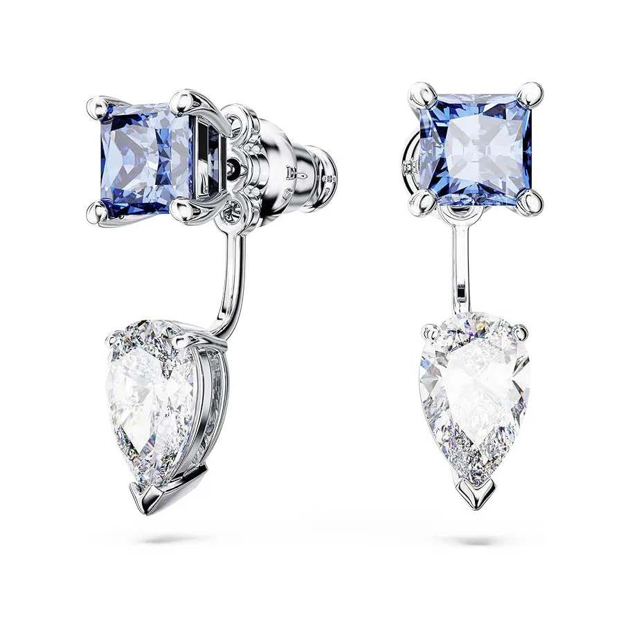 Swarovski Women's Blue and Clear Mixed-Cut Stones in a Rhodium Finished Setting Mesmera Earring Jackets - 5665767