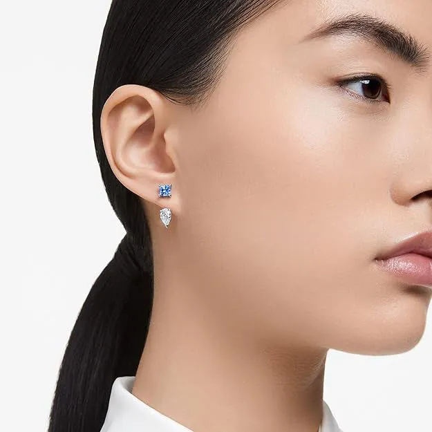 Swarovski Women's Blue and Clear Mixed-Cut Stones in a Rhodium Finished Setting Mesmera Earring Jackets - 5665767