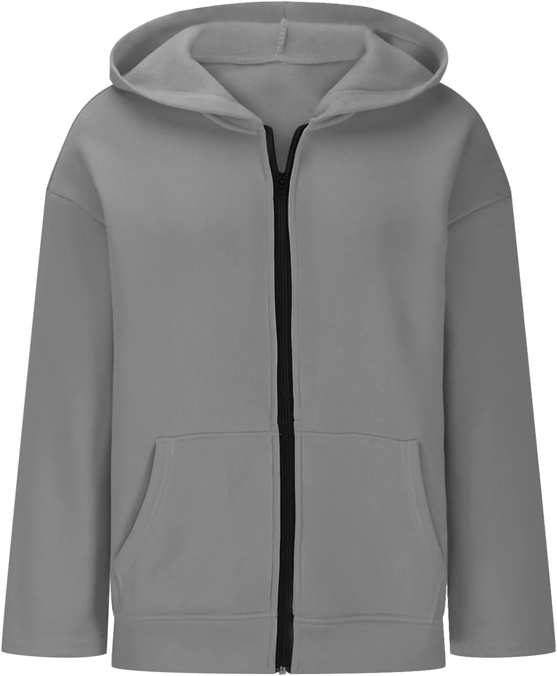 TANGNADE Women Hoodies Full Zip Up Oversized Sweatshirts with Pockets Casual Long Sleeve Thin Hooded Lightweight Jackets