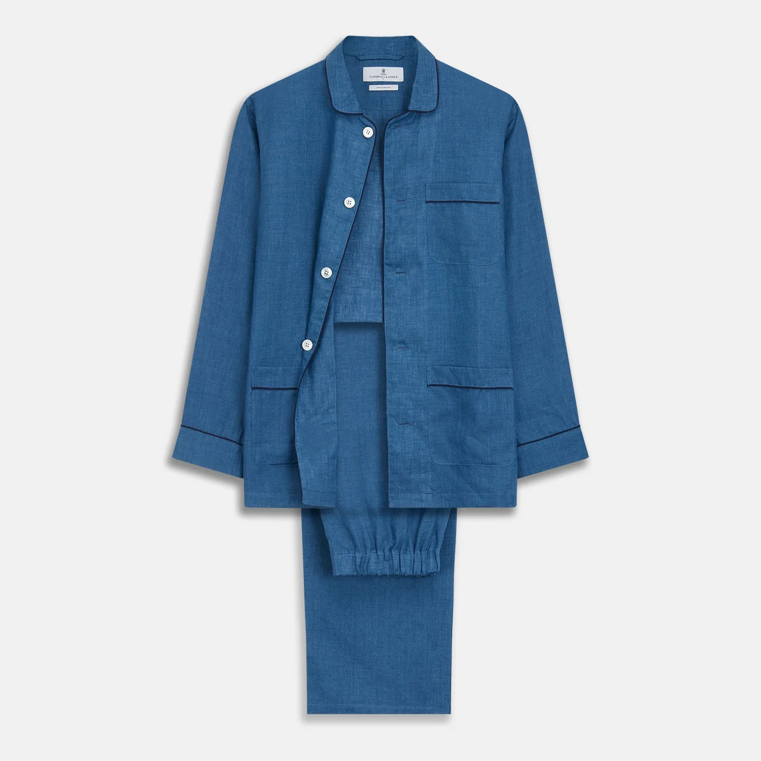 Teal Linen Modern Pyjama Set