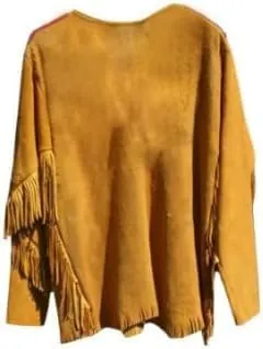The Orchid Buckskin Mountain Man Reenactment Suede Leather Native American Red Indian Fringes Beaded Jackets Warshirt