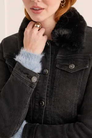 Tribal  Fall/Winter 2023-7927O/292-Denim Jacket-Dusty Black