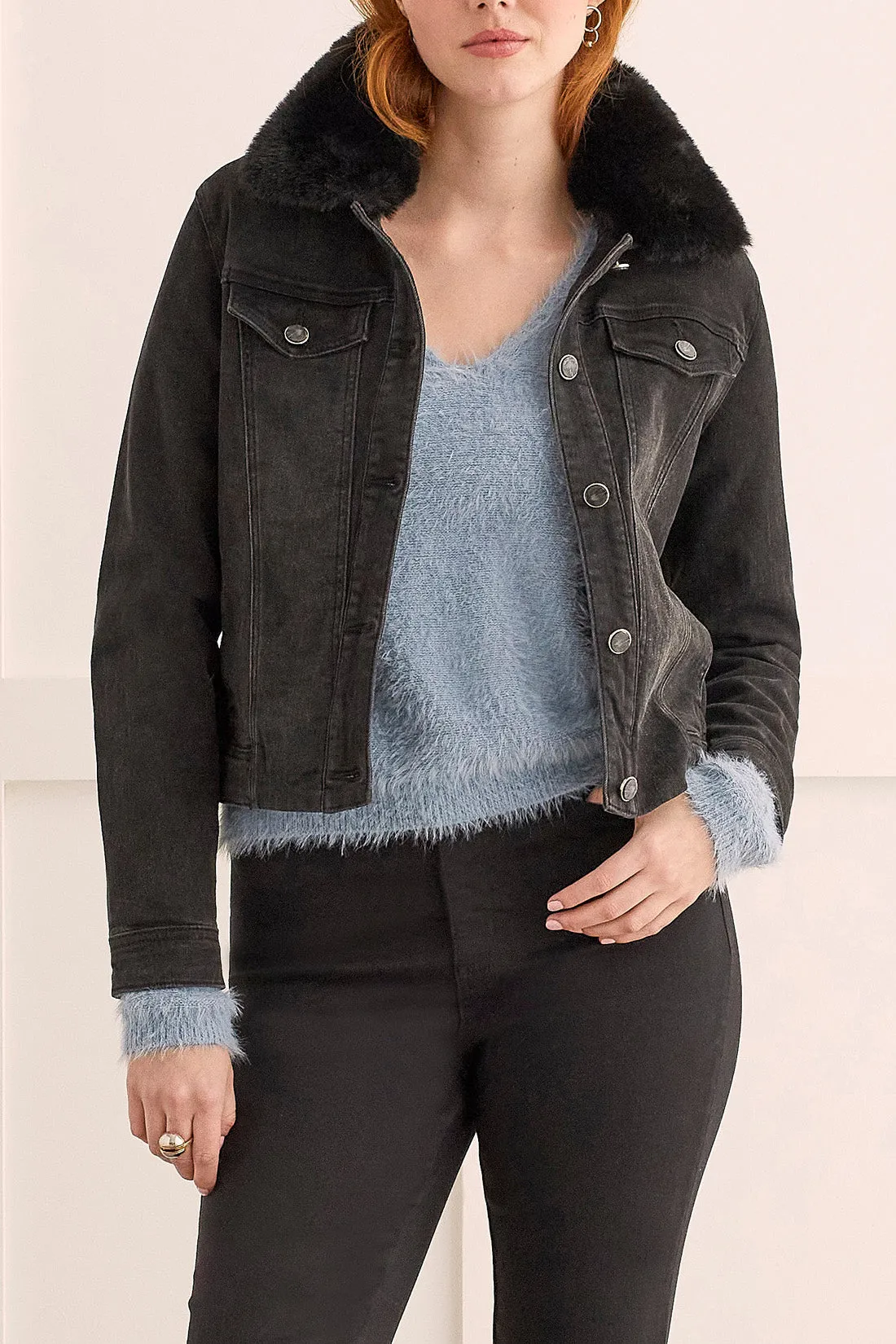 Tribal  Fall/Winter 2023-7927O/292-Denim Jacket-Dusty Black