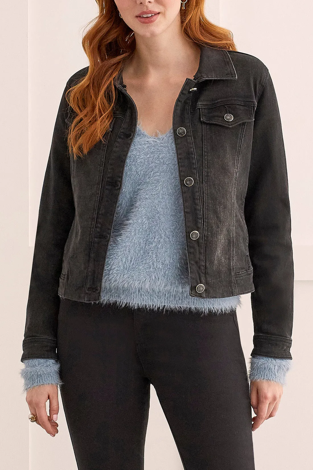 Tribal  Fall/Winter 2023-7927O/292-Denim Jacket-Dusty Black