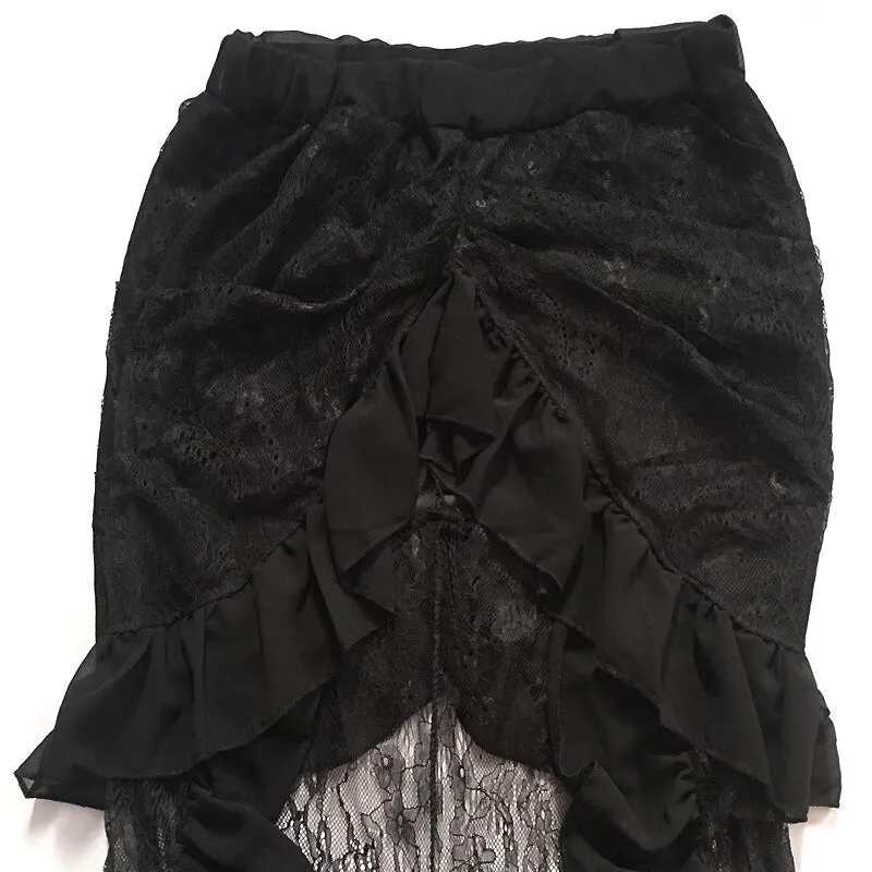 US SALE of Women's Black Gothic Skirts / Elegant Victorian High Waist Long Skirt
