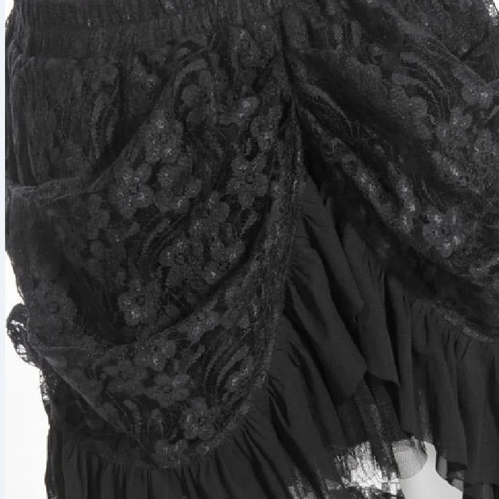 US SALE of Women's Black Gothic Skirts / Elegant Victorian High Waist Long Skirt