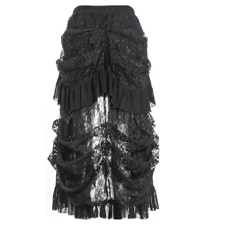 US SALE of Women's Black Gothic Skirts / Elegant Victorian High Waist Long Skirt