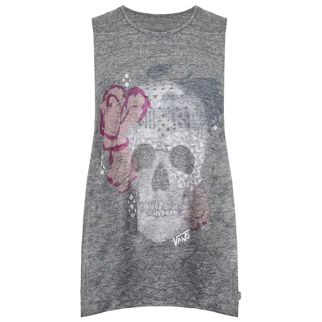 Vans Off The Wall Sketchy Skull Womens Grey Vest