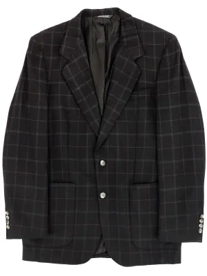 Vintage Black Check Wool Blazer Jacket