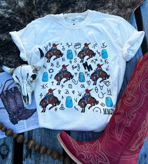 Vintage Cowboy Collage Graphic Tee