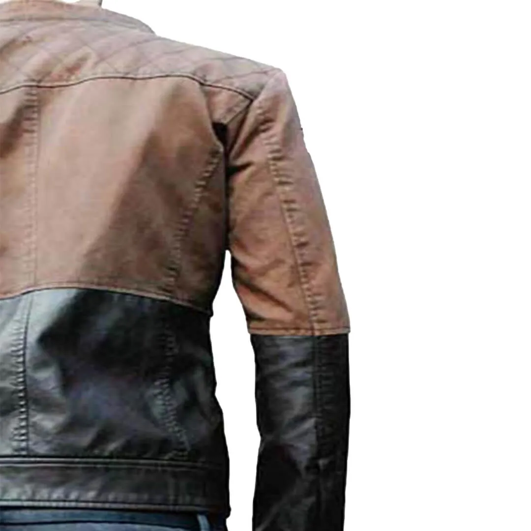 Walker Two-Tone Brown Leather Jacket