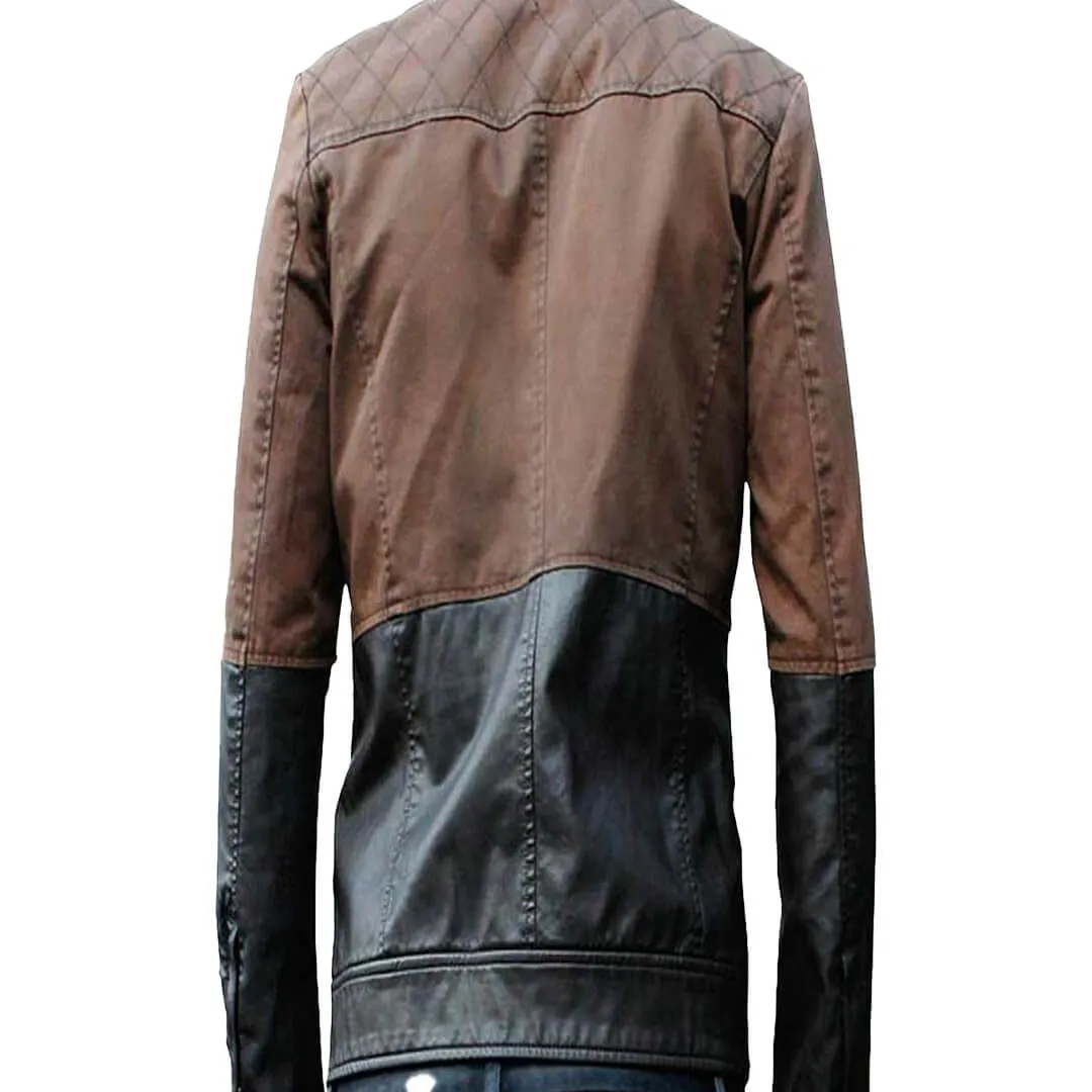 Walker Two-Tone Brown Leather Jacket