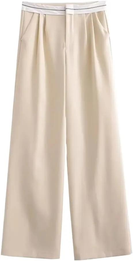 Wide Leg Pants for Women High Waist Trousers Pleated Casual Baggy Woman Streetwear Oversize