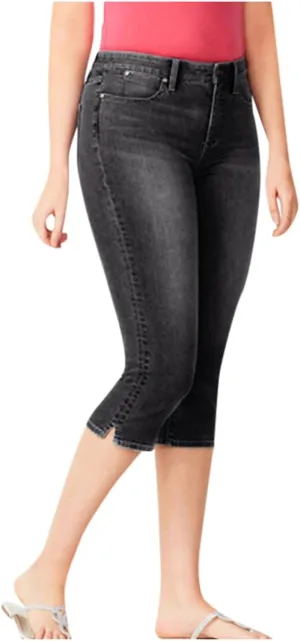 Women's Capri Jeans Skinny Denim Pants Plus Size Capris with Pockets High Waist Summer Pants Cropped Jegging Trousers