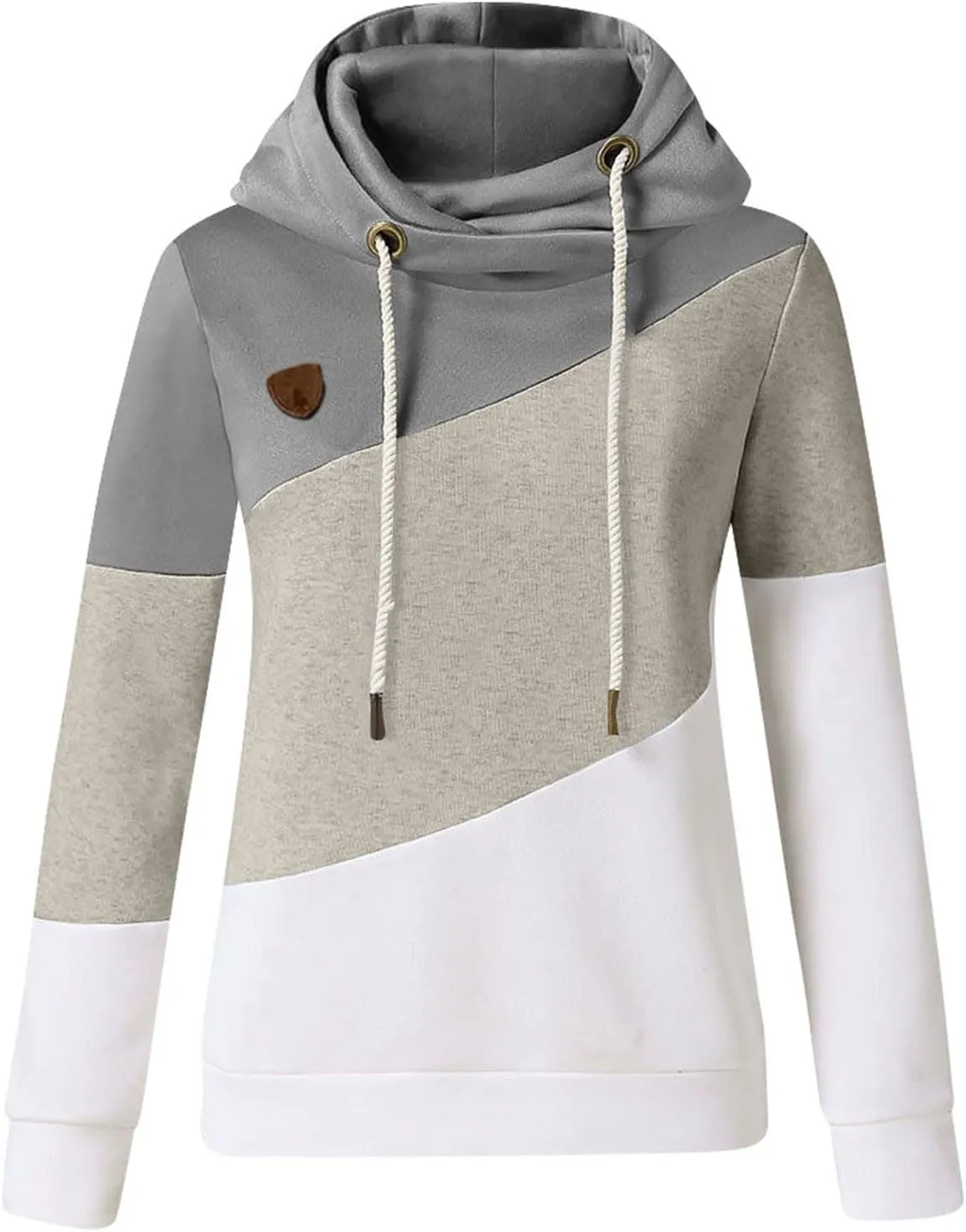 Womens Casual Hoodies Long Sleeve Solid Lightweight Tops Loose Sweatshirt Oversized Pullover Outfit with Pocket