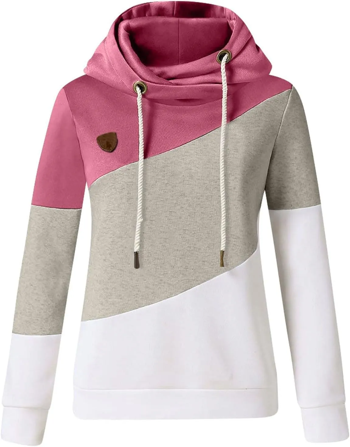 Womens Casual Hoodies Long Sleeve Solid Lightweight Tops Loose Sweatshirt Oversized Pullover Outfit with Pocket