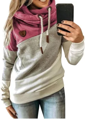 Womens Casual Hoodies Long Sleeve Solid Lightweight Tops Loose Sweatshirt Oversized Pullover Outfit with Pocket