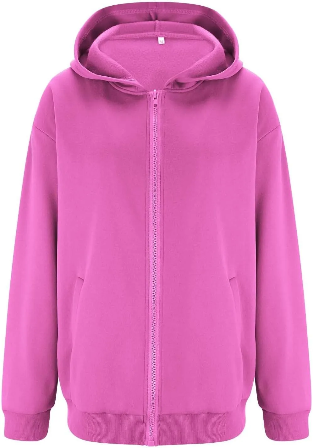 Women's Full Zip Up Sweatshirt Oversized Hooded Jacket Trendy Fleece Lined Hoodies Lightweight Gym Coats with Pockets