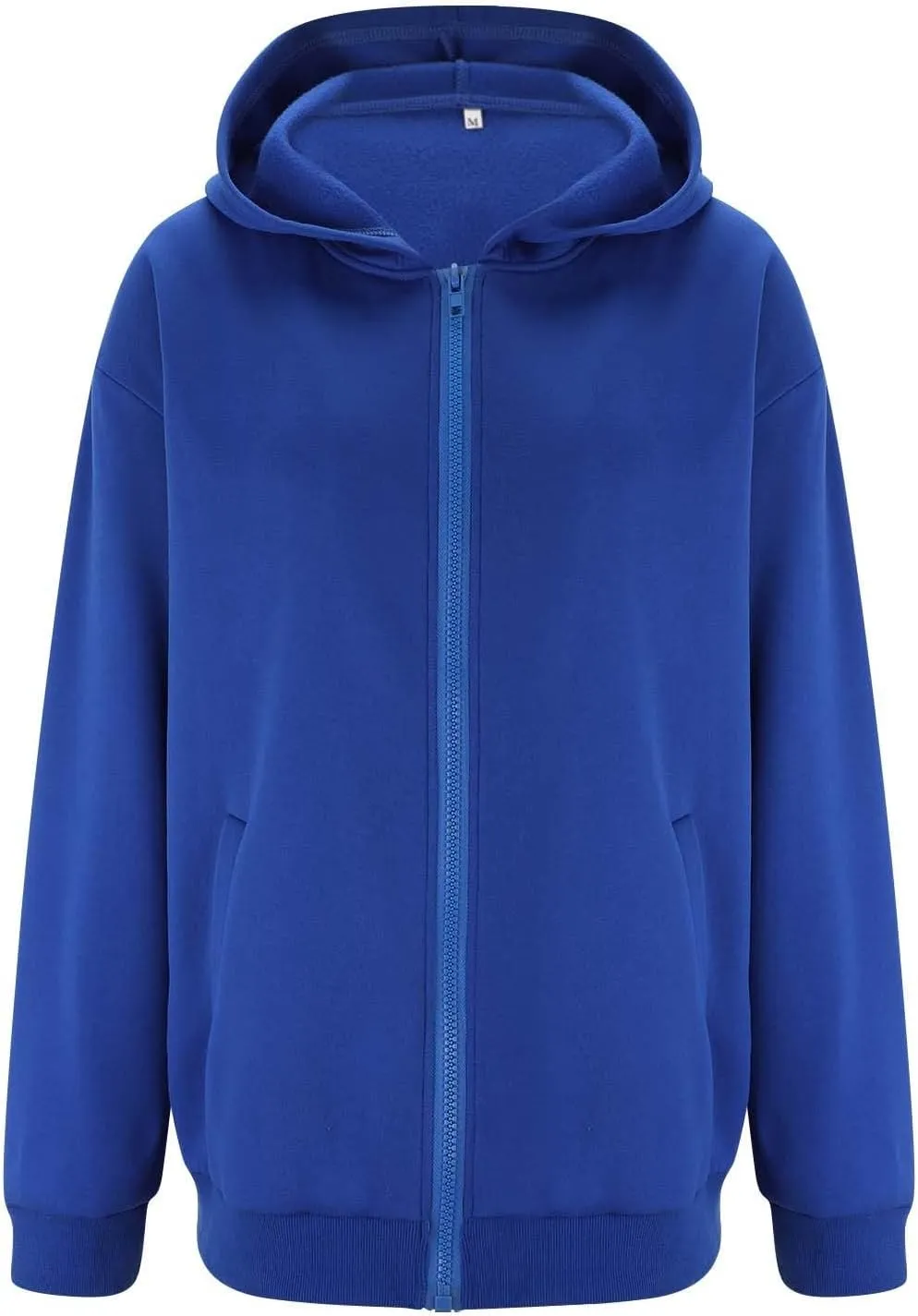 Women's Full Zip Up Sweatshirt Oversized Hooded Jacket Trendy Fleece Lined Hoodies Lightweight Gym Coats with Pockets