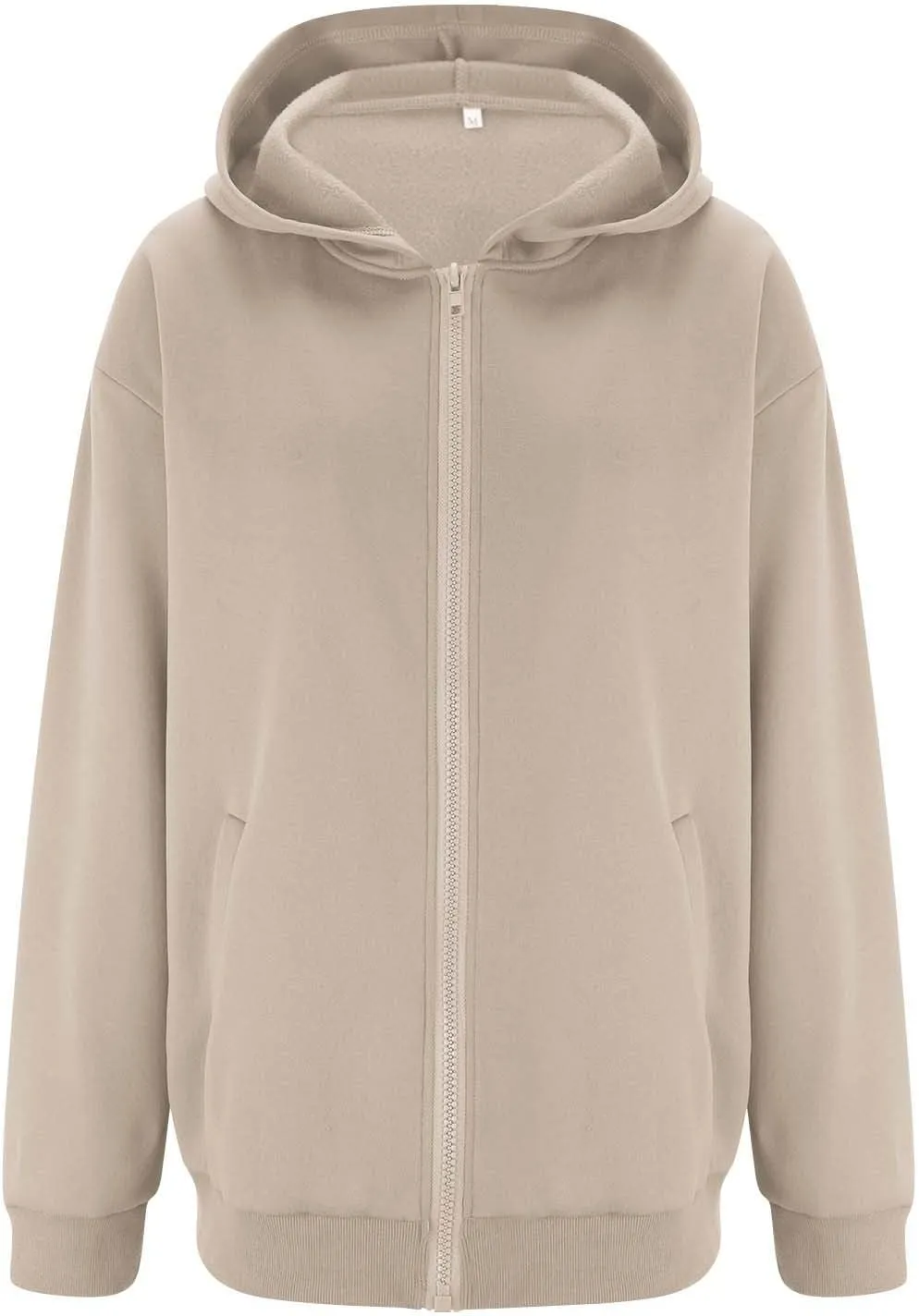 Women's Full Zip Up Sweatshirt Oversized Hooded Jacket Trendy Fleece Lined Hoodies Lightweight Gym Coats with Pockets