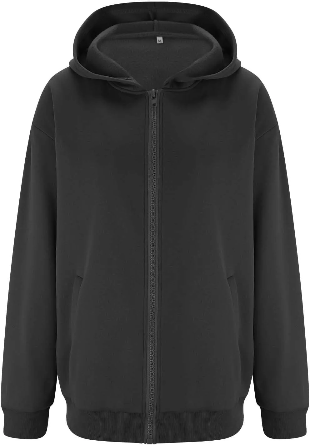 Women's Full Zip Up Sweatshirt Oversized Hooded Jacket Trendy Fleece Lined Hoodies Lightweight Gym Coats with Pockets