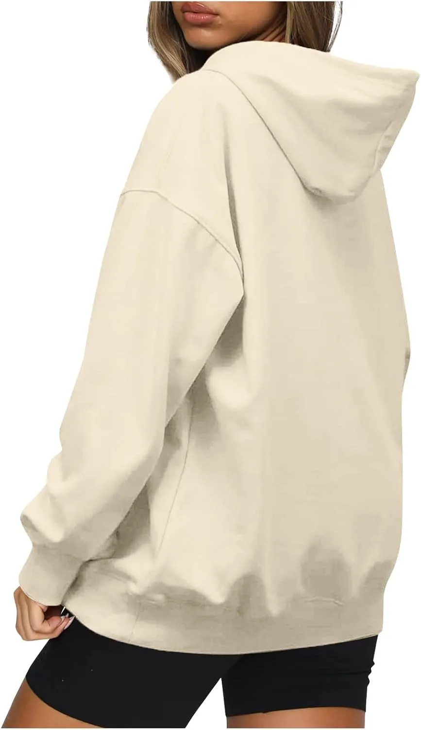 Women's Hoodie Sweatshirts Drawstring Casual Long Sleeve Hooded Pullover Sweatshirts with Pockets