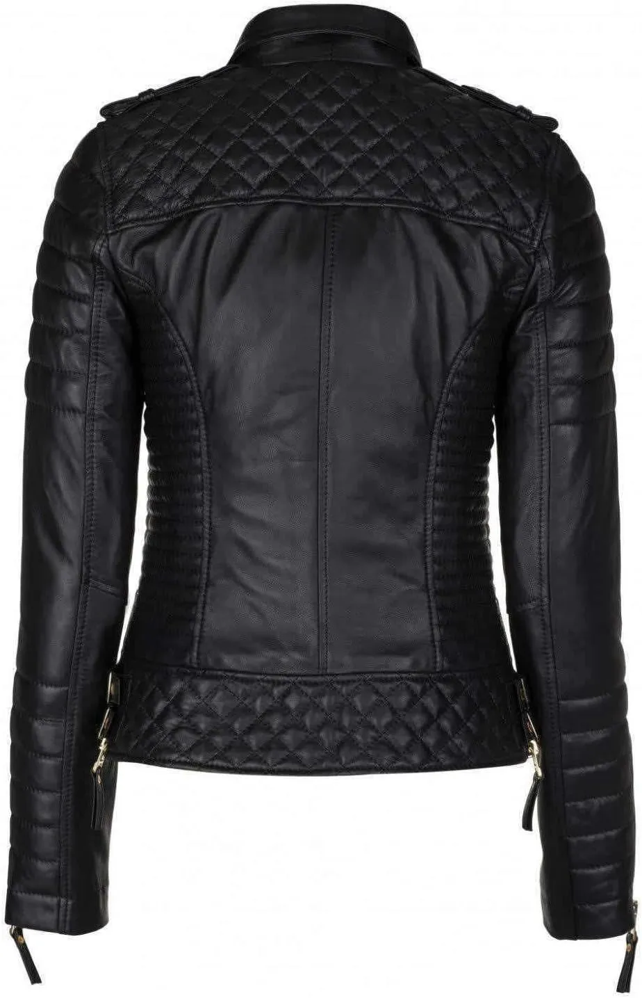 WOMEN'S LEATHER JACKET Bomber Motorcycle Biker Real Lambskin Leather Jacket for Womens