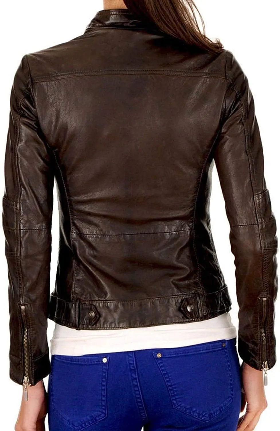WOMEN'S LEATHER JACKET Bomber Motorcycle Biker Real Lambskin Leather Jacket for Womens
