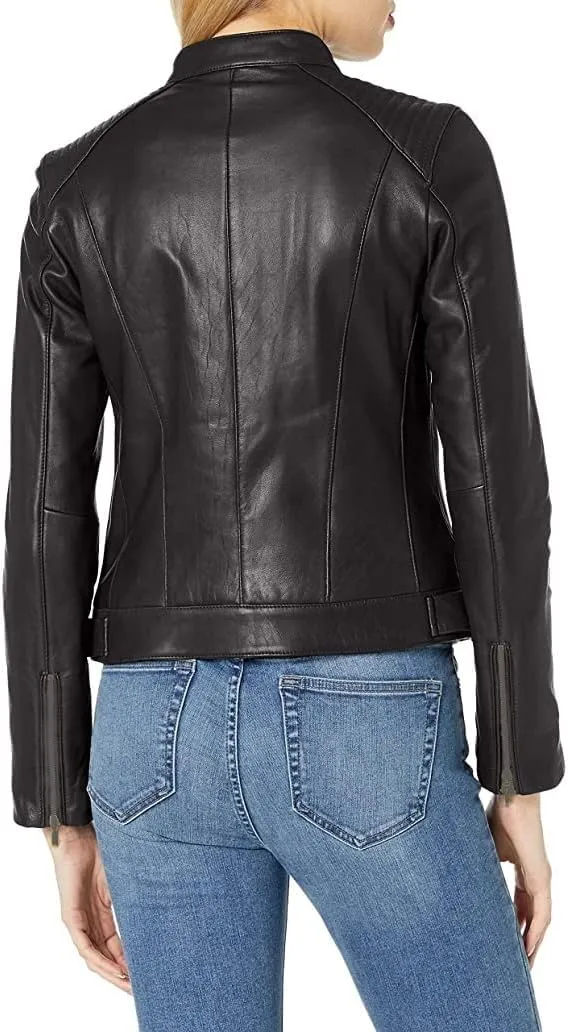 WOMEN'S LEATHER JACKET Bomber Motorcycle Biker Real Lambskin Leather Jacket for Womens