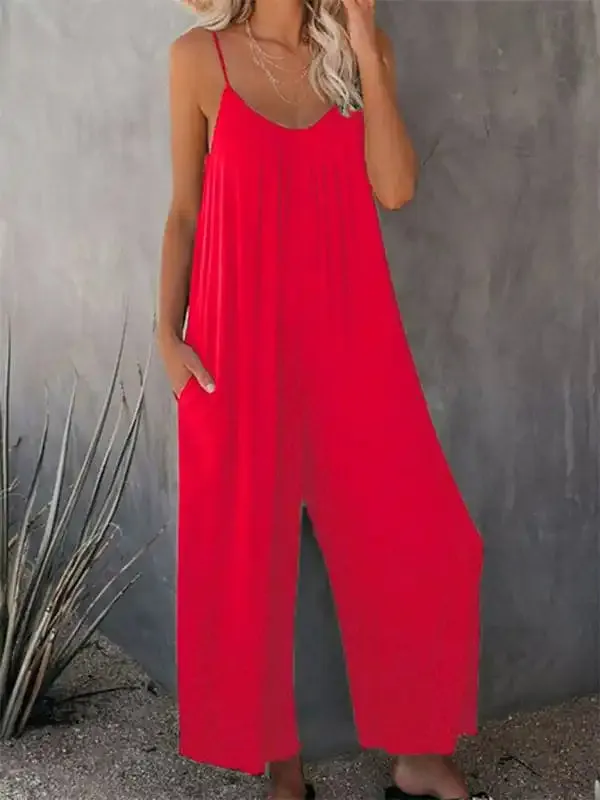 Women’s Solid Color Hot Short Jumpsuit