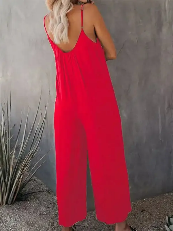 Women’s Solid Color Hot Short Jumpsuit