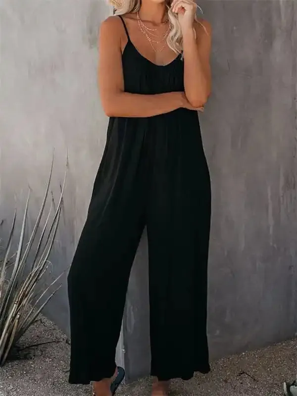 Women’s Solid Color Hot Short Jumpsuit