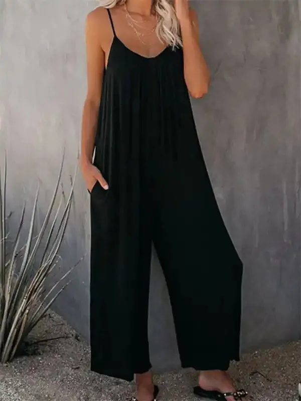 Women’s Solid Color Hot Short Jumpsuit