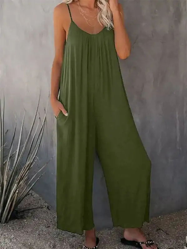 Women’s Solid Color Hot Short Jumpsuit